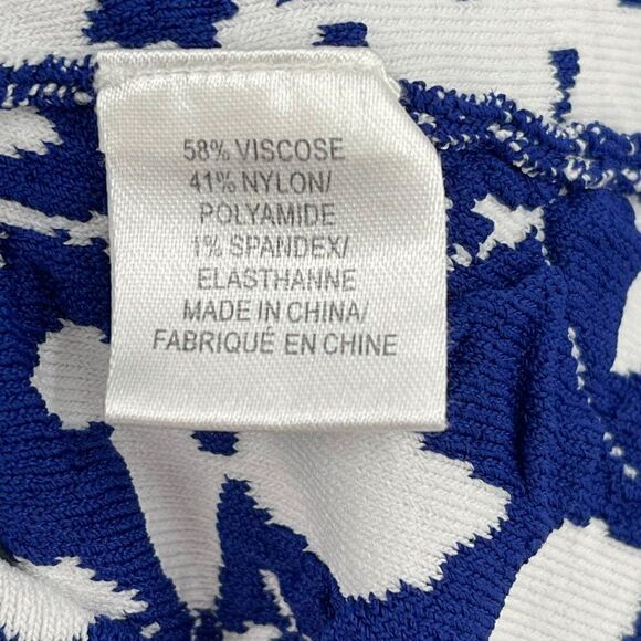 Milly Blue Midnight Floral Flare Dress Sleeveless Stretchy Mini Medium - Picture 9 of 11